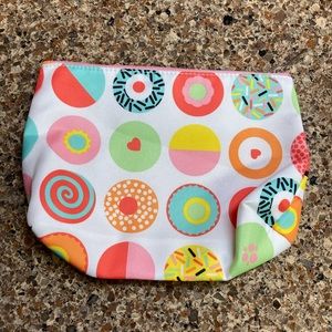 new clinique makeup travel zippered pouch happy circles design